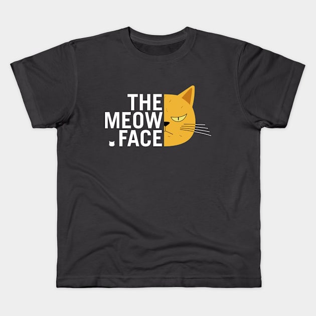 The Meow Face Cat Kids T-Shirt by qoohuangyt